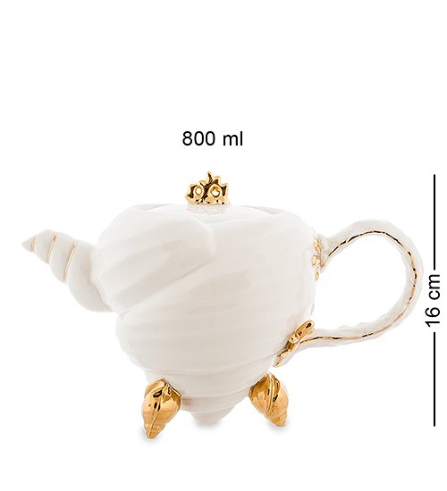 Заварочный чайник из фарфора Белая Морская ракушка Pavone FM-34/ 1