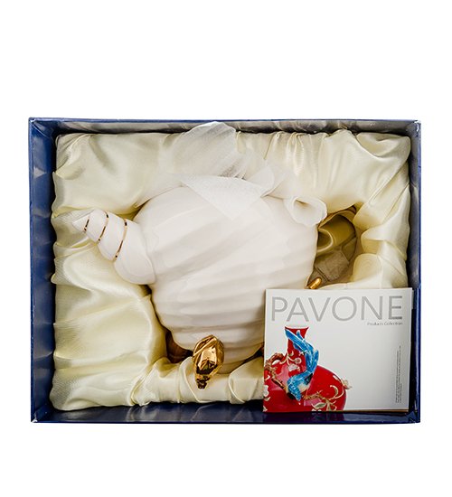 Заварочный чайник из фарфора Белая Морская ракушка Pavone FM-34/ 1, упаковочный вид