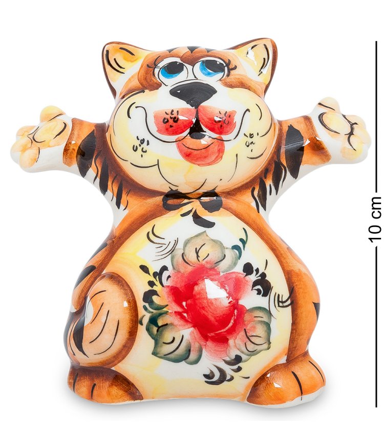 Фигурка Кот Добряк Цветная гжель ГЛ-151