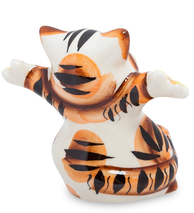 Фигурка Кот Добряк Цветная гжель ГЛ-151, фотография со спины