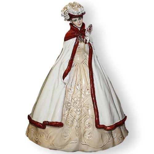 Статуэтка из фарфора Дама с зеркальцем