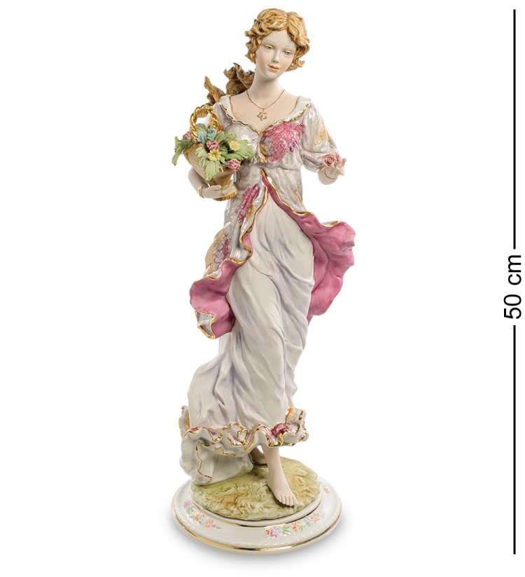 Статуэтка из керамики Девушка с букетом цветов Sabadin Vittorio SV- 05