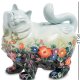 Статуэтка из фарфора Белая кошка цветах Pavone JP-11/ 29