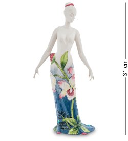 Статуэтка из фарфора Прекрасная леди в платье с цветами