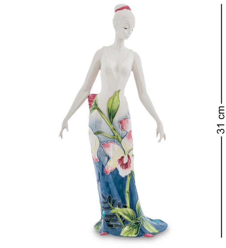 Статуэтка из фарфора Прекрасная леди в платье с цветами Pavone JP-96/ 34