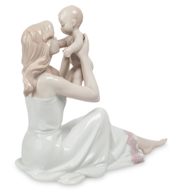 Статуэтка из фарфора Мать с ребенком - материнская забота Pavone JP-15/ 23, фотография со спины