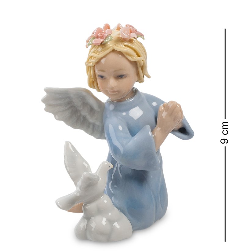 Статуэтка из фарфора Молящейся Ангел с голубем Pavone CMS-11/12