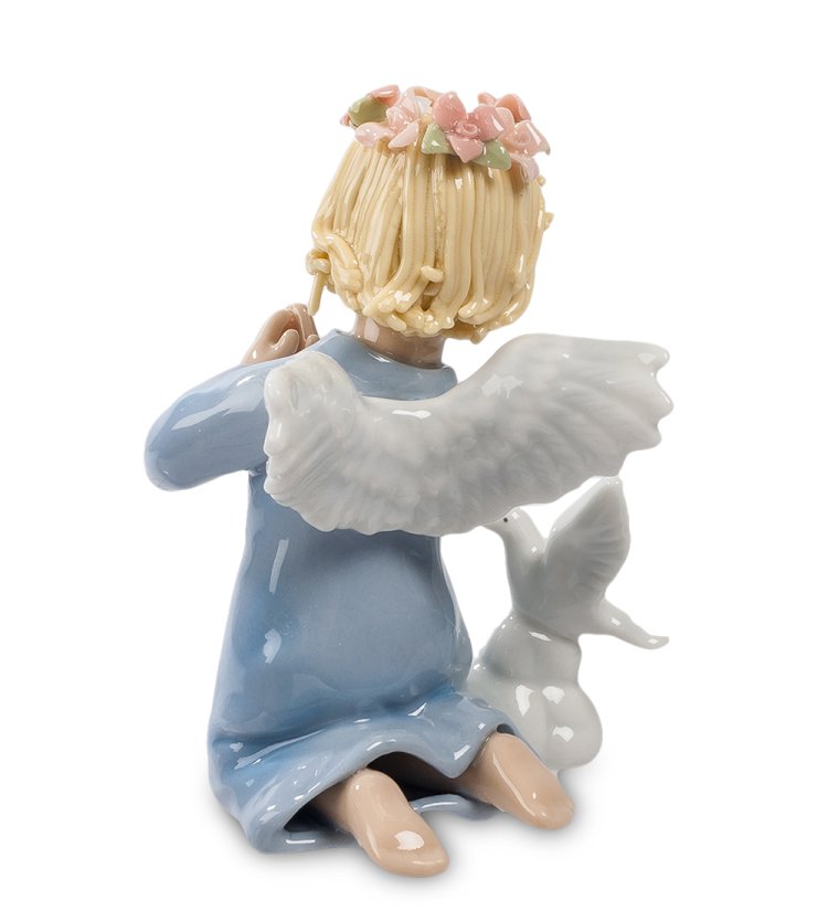 Статуэтка из фарфора Молящейся Ангел с голубем Pavone CMS-11/12, фотография со спины