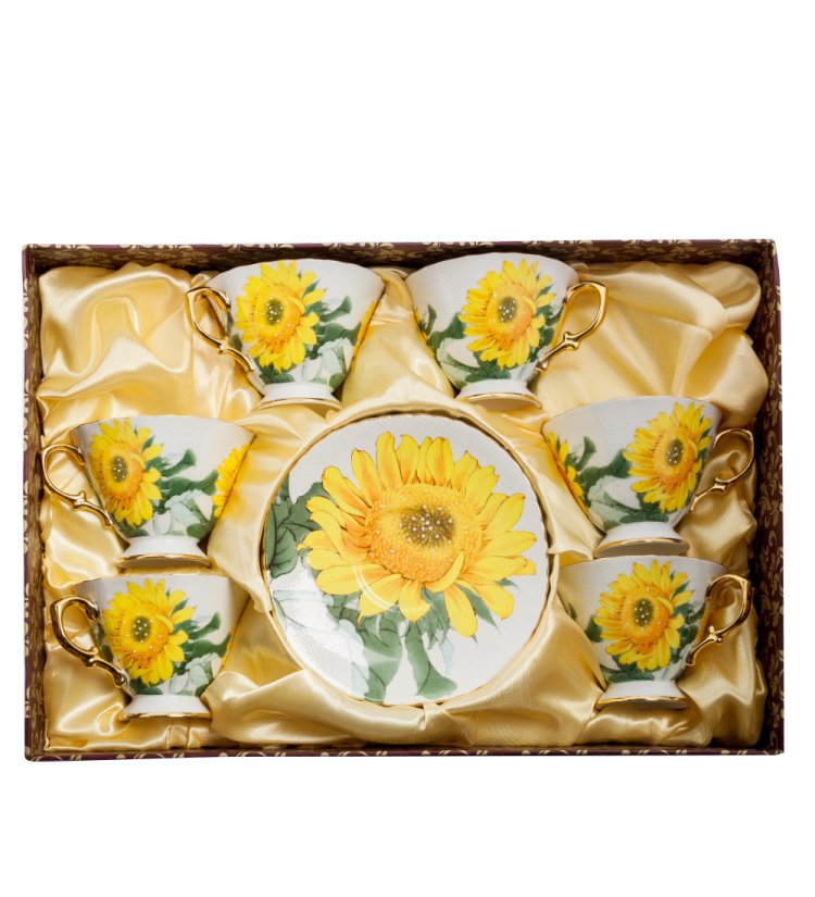 Чайный набор из фарфора на 6 персон Фиор Дель Аморе Pavone AS-57, фотография в упаковке