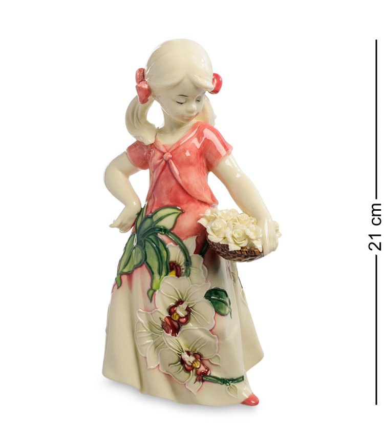 Фарфоровая Статуэтка Юная Леди с цветами Pavone JP-12/13