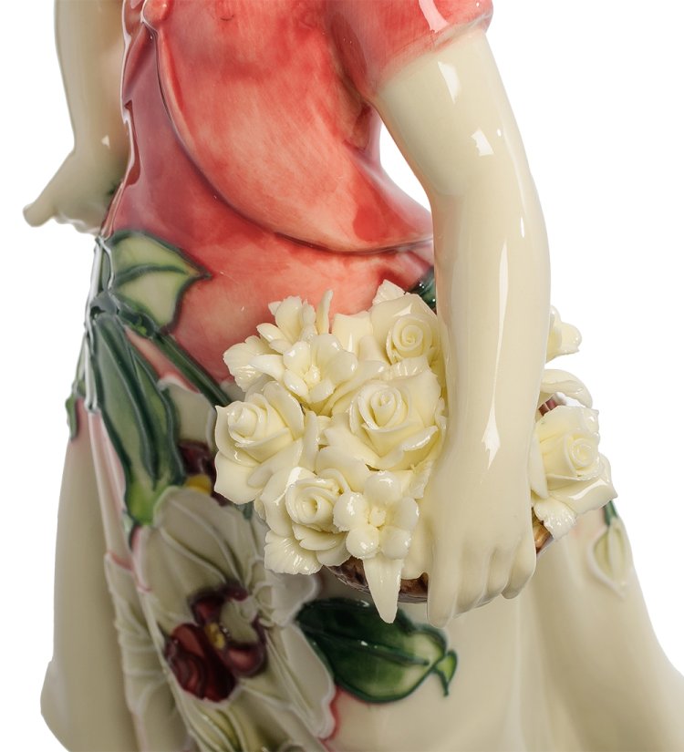 Фарфоровая Статуэтка Юная Леди с цветами Pavone JP-12/13, фотография крупным планом
