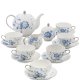 Чайный сервиз на 6 персон из фарфора Голубая бабочка, ручная роспись Pavone JS-30