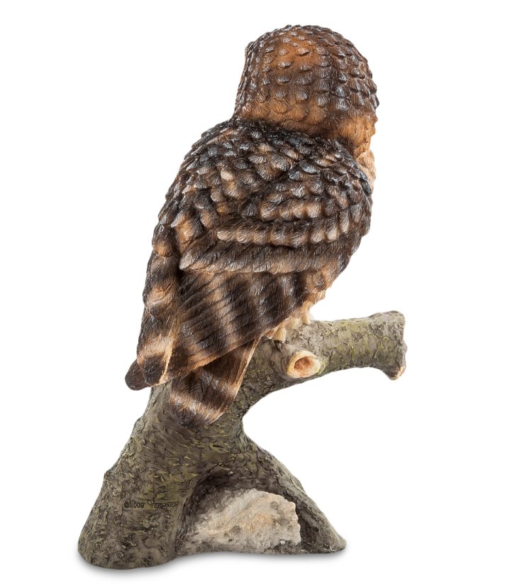 Статуэтка Одинокая Сова на ветке Veronese WS-711, оборотная сторона