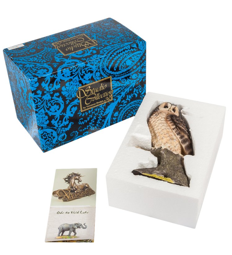Статуэтка Одинокая Сова на ветке Veronese WS-711, упаковочный вид