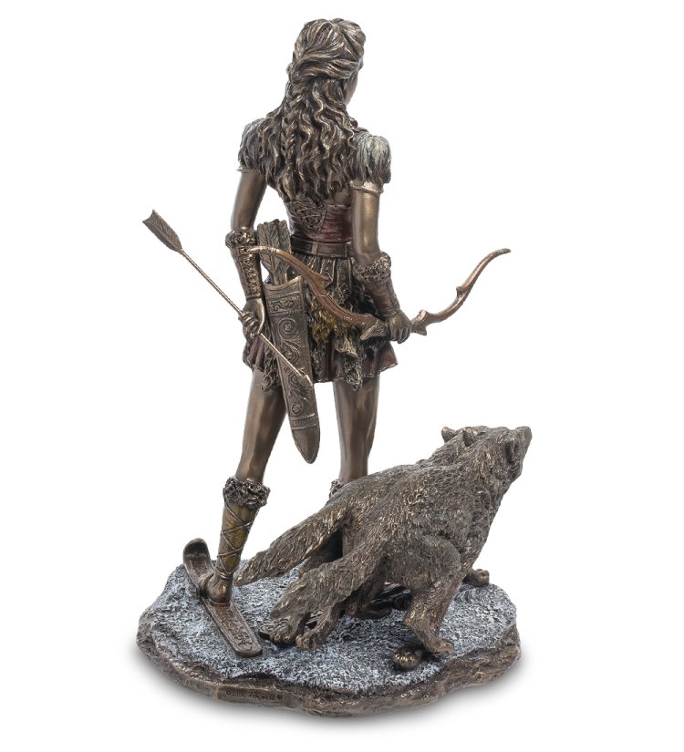 Статуэтка Скади - богиня охоты, зимы и гор Veronese WS-577, оборотная сторона