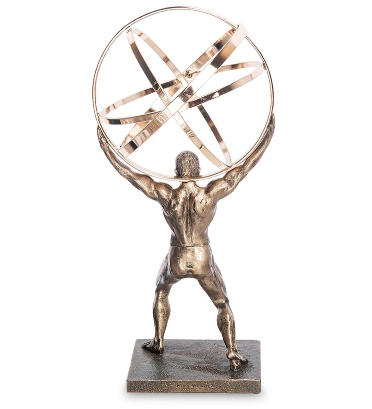 Статуэтка Медный Атлант Veronese WS-1001, оборотная сторона
