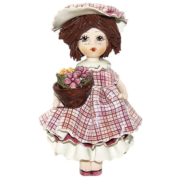 Магнит Девочка с цветочным горшком