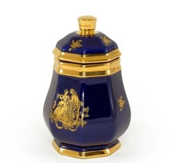 Высокая шкатулка из керамики коллекция Amante blu