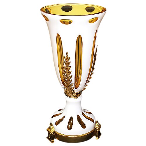 Ваза для цветов с янтарной отделкой Цветочный Кубок Cre Art VS10042