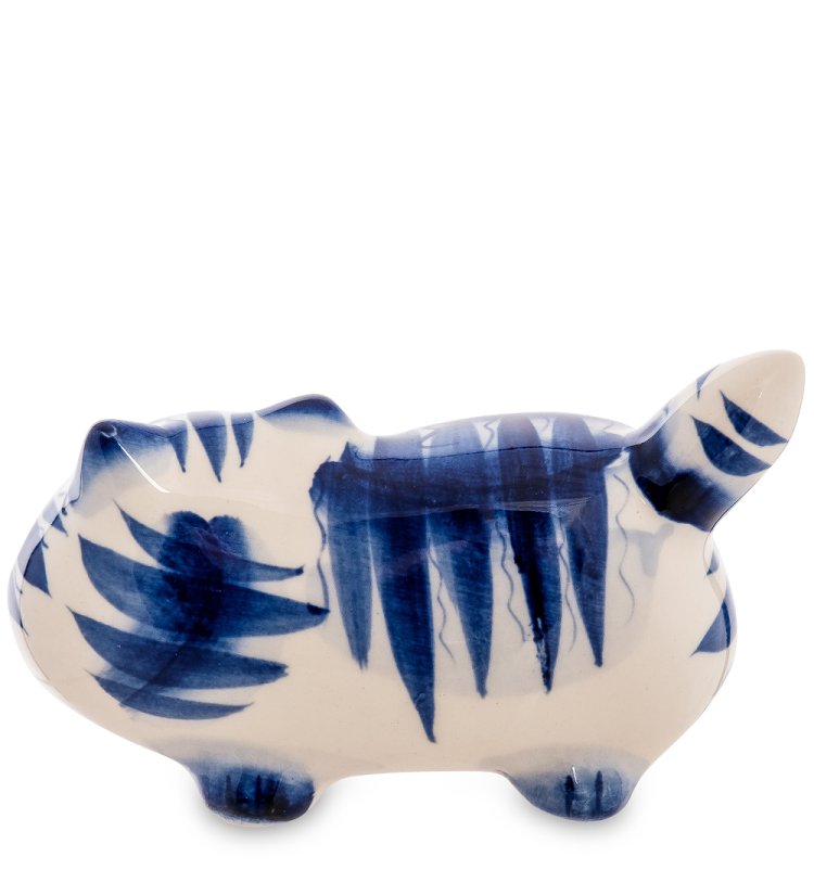 Фигурка Котик Таити Голубая гжель ГЛ-529, фотография сбоку