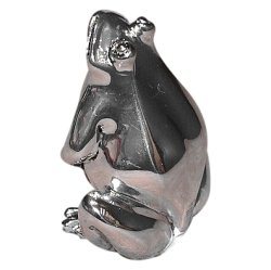 Статуэтка Лягушка серебристая глянцевая, Размер 5,8x5,8 см