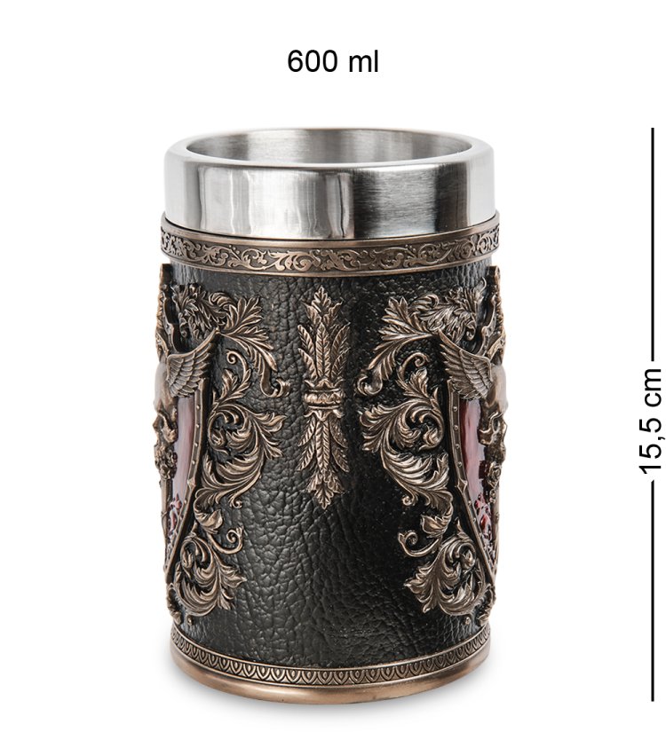 Пивная кружка Крылатый череп Veronese WS-1075, фотография сбоку