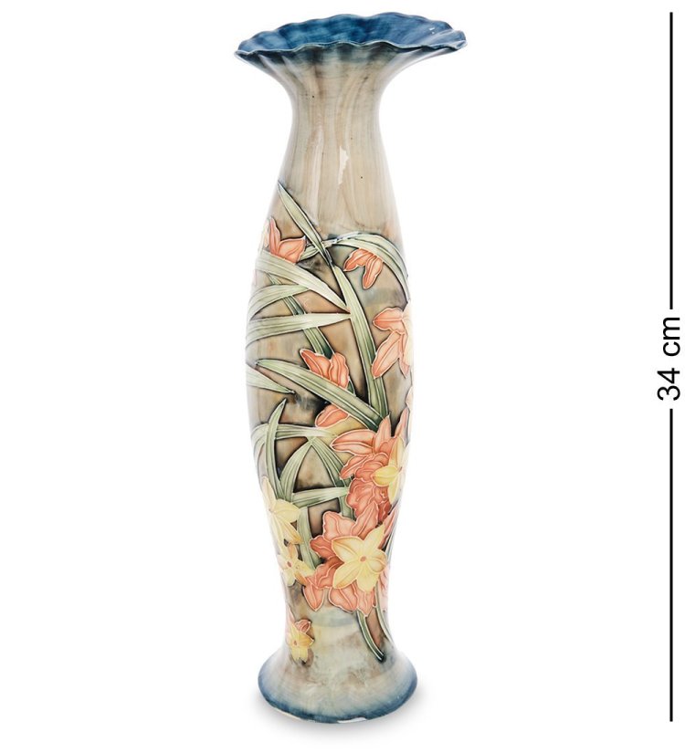 Ваза для цветов из фарфора Тропические Яркие Цветы Pavone JP-160/ 1, оборотная сторона