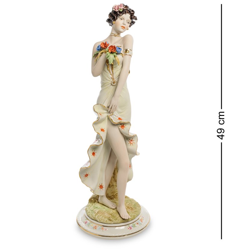 Статуэтка из керамики Девушка с букетиком цветов Sabadin Vittorio SV- 06