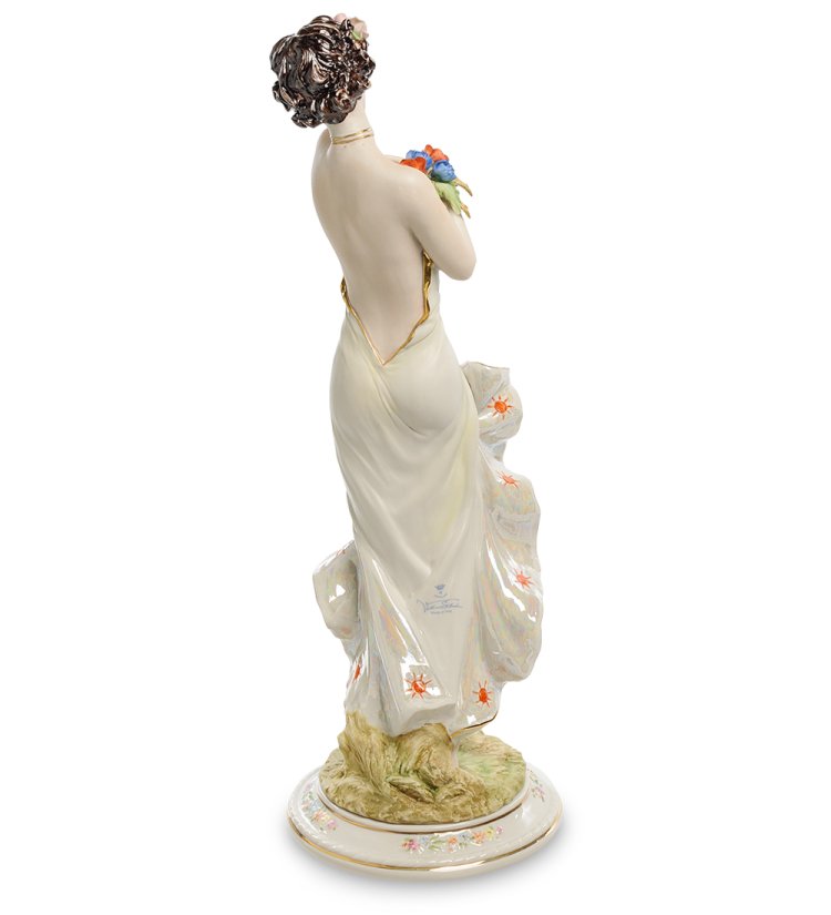 Статуэтка из керамики Девушка с букетиком цветов Sabadin Vittorio SV- 06, фото сзади