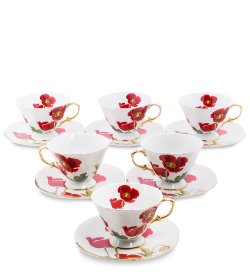 Чайный набор на 6 персон Фиор Дель Аморе, белый
