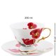 Чайный набор на 6 персон Фиор Дель Аморе, белый Pavone AS-59, фотография чашки с блюдцем