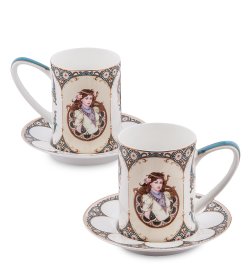 Чайный набор на 2 персоны из фарфора Габриэлла