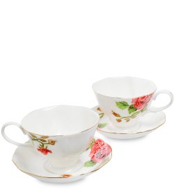 Чайный набор на 2 персоны из фарфора Золотая Роза Рафаэлло