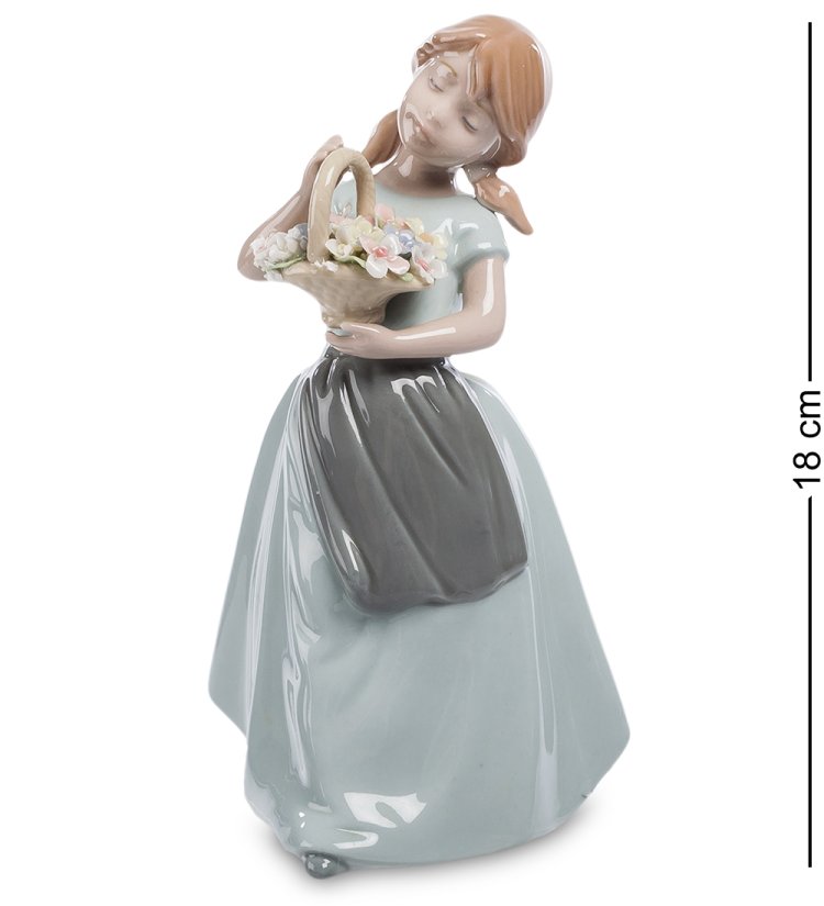 Статуэтка из керамики Девочка любуется корзиной цветов Pavone CMS-20/ 6