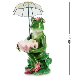 Фигурка из керамики царевна лягушка с зонтиком