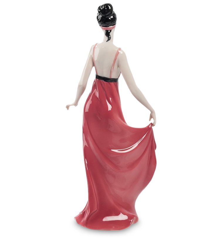 Фарфоровая фигурка Дама в красном платье Pavone JP-38/ 1, фотография со спины