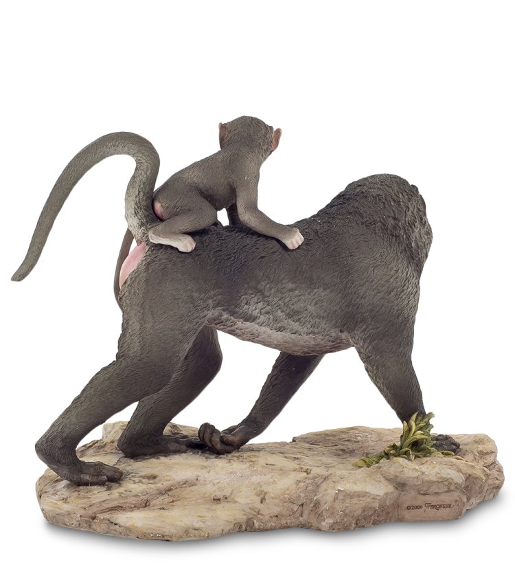Статуэтка Бабуин с детенышем Veronese WS-710, оборотная сторона