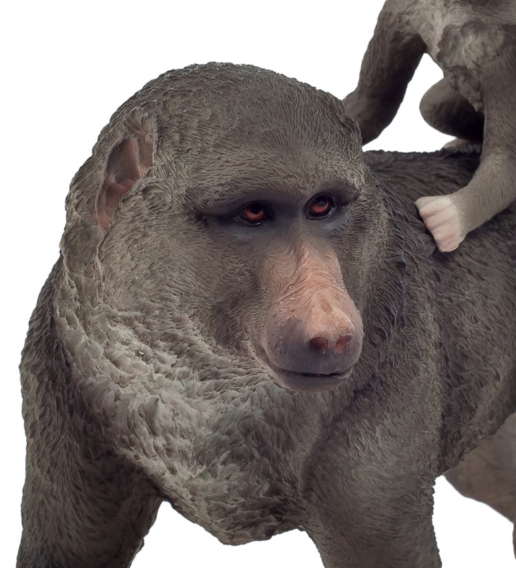 Статуэтка Бабуин с детенышем Veronese WS-710, увеличенный вид профиль