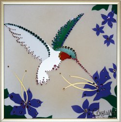 Картина Колибри c кристаллами Swarovski