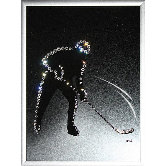Картина Хоккеист c кристаллами Swarovski