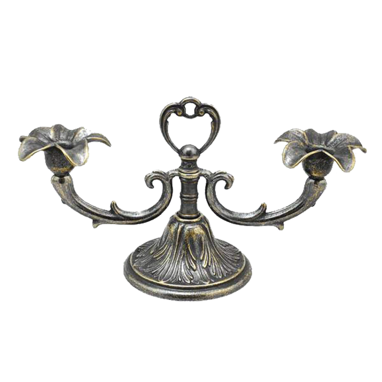 Канделябр на 2 свечи Бронзовый Цветок Alberti Livio AL-80-378-ANT