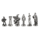 Шахматы на коричневой доске Древняя Спарта Manopoulos MP-S-16-28-MBRO, серебряные фигуры