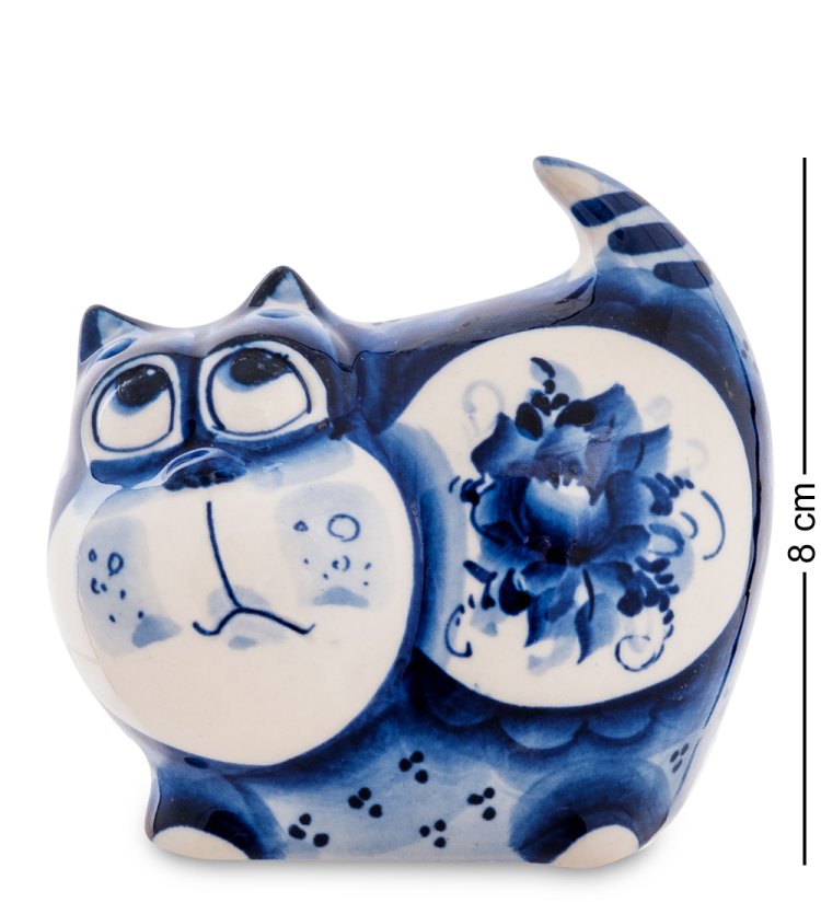 Фигурка Кот пузырь Голубая гжель ГЛ-530