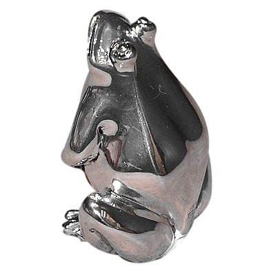 Статуэтка Лягушка серебристая глянцевая, Размер 6,5x6 см
