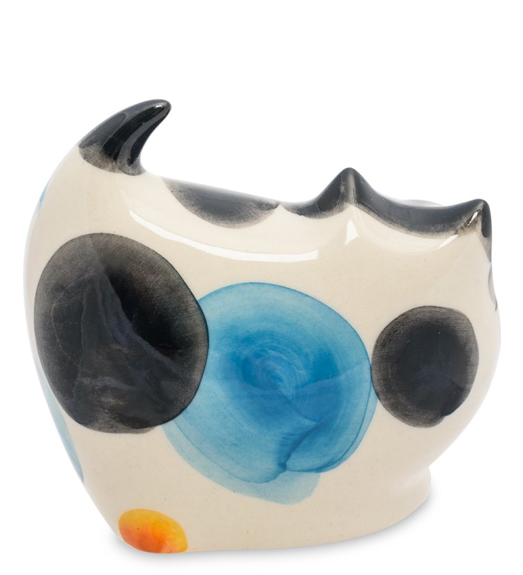 Фигурка Кот пузырь Цветная гжель ГЛ-454, фотография со спины