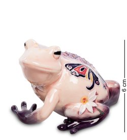 Статуэтка из фарфора Розовая Лягушка с бабочками