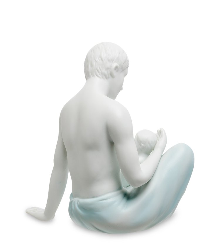 Статуэтка из бисквитного фарфора Отец с ребенком Pavone VS- 26, фотография со спины