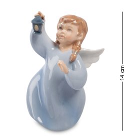 Статуэтка из фарфора Ангел с керосиновой лампой