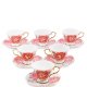Чайный набор на 6 персон Фиор Дель Аморе, красный Pavone AS-63