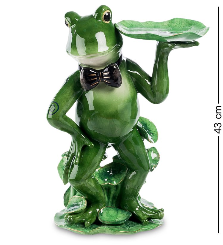Фигурка из керамики Лягушка официант Pavone CMS-02/14
